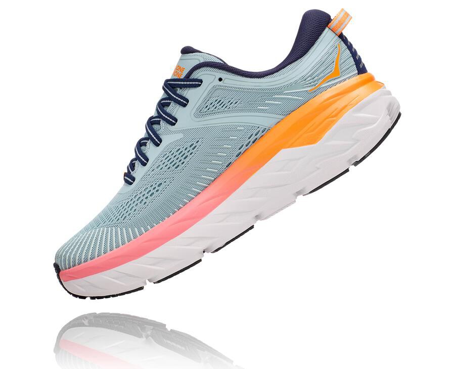 Hoka Australia One One Bondi 7 - Womens Running Shoes Blue - IFXJO-7261